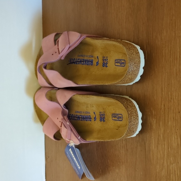 Birkenstock Siena Pink Leather Soft Footbed Sandals Women's Size 7 Euro … - Picture 4 of 8